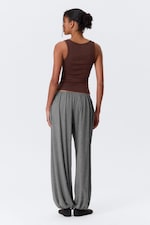 Burgundy - Slim Square Neck Ribbed Tank Top - 2