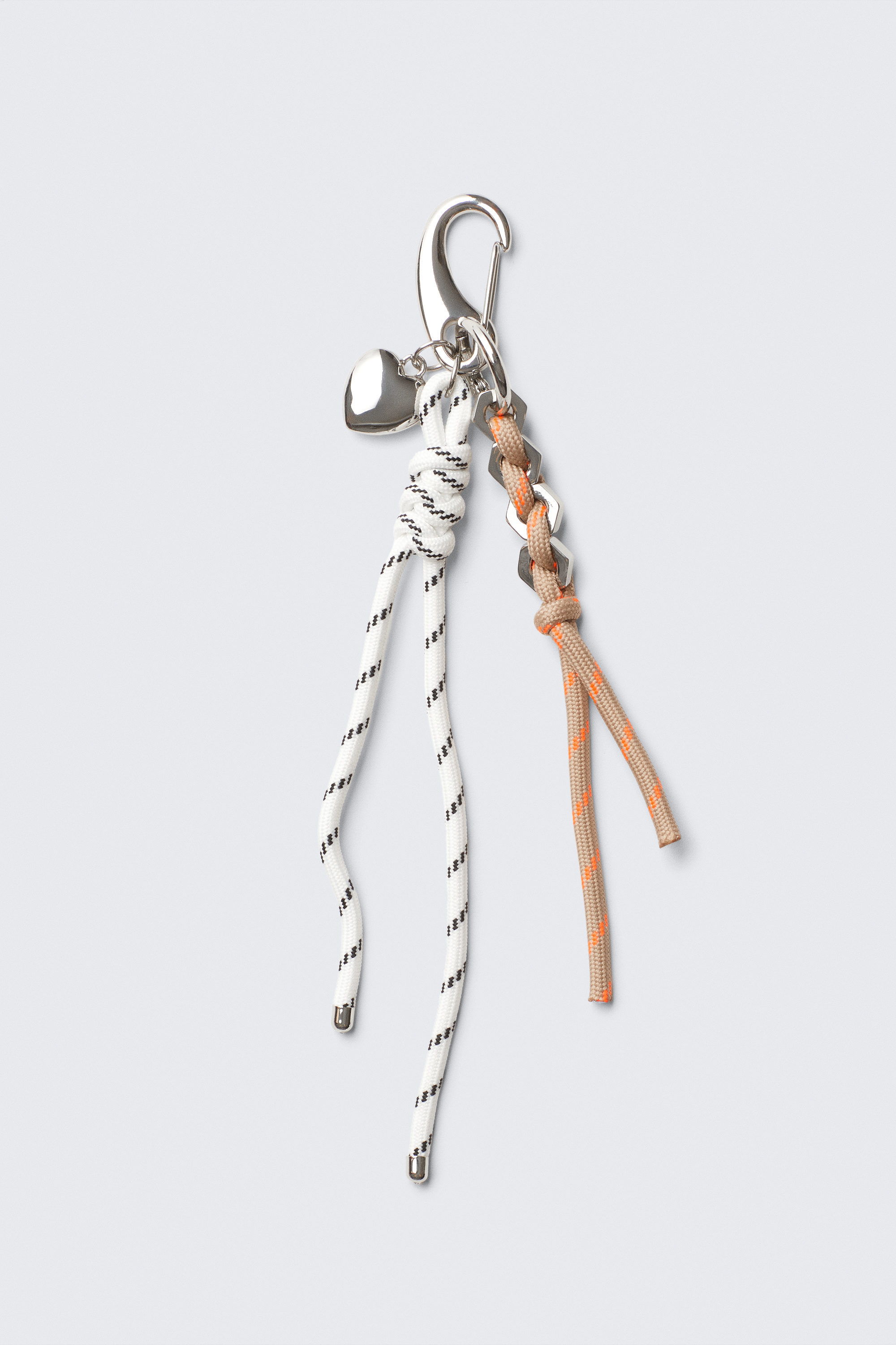 White/Beige String - Multi-Charm Keyring - 1