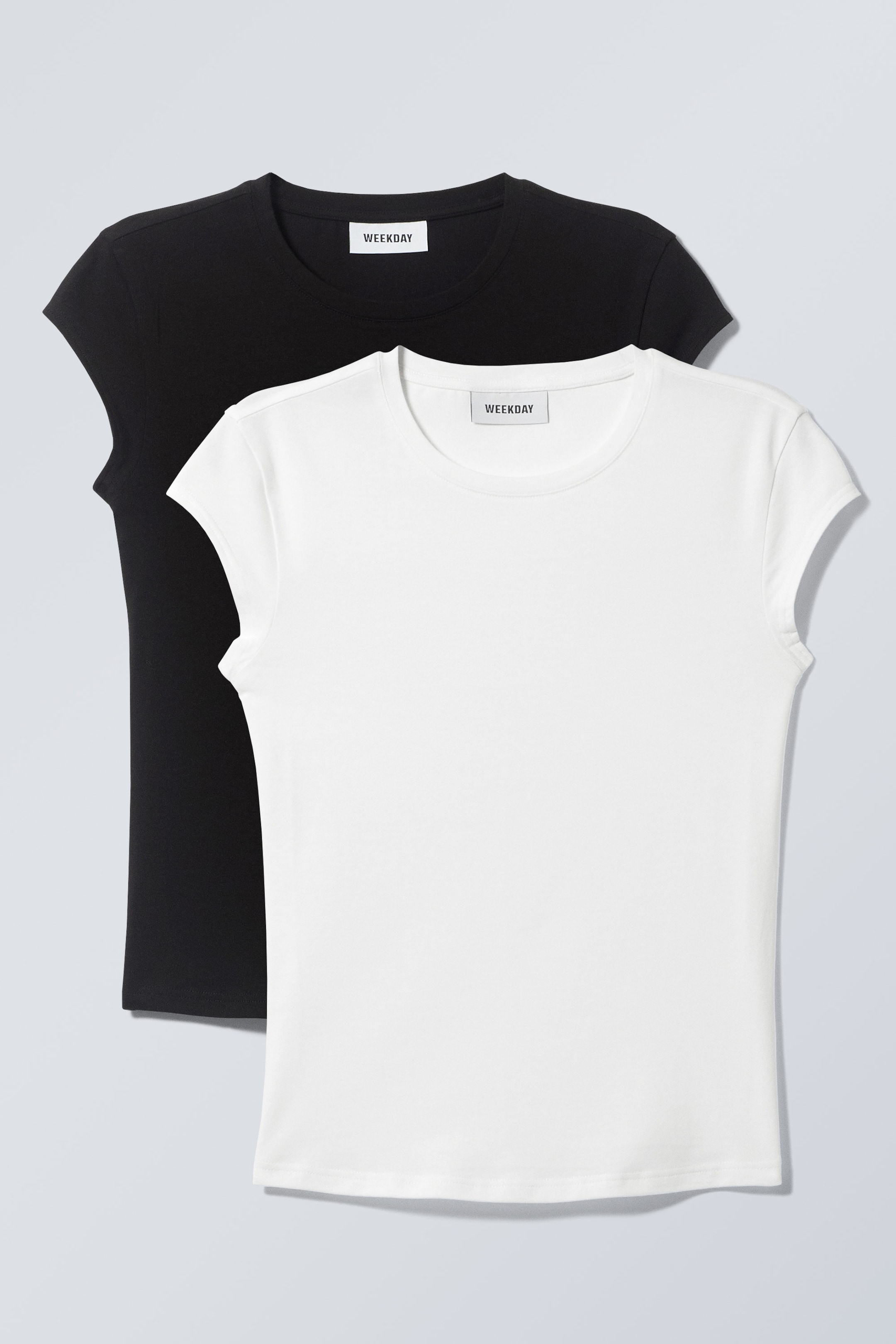 Schwarz-weiß - 2er-Pack körpernahe Tops