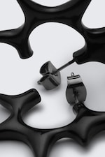 Svart - Taggiga Hoop-örhängen - 2