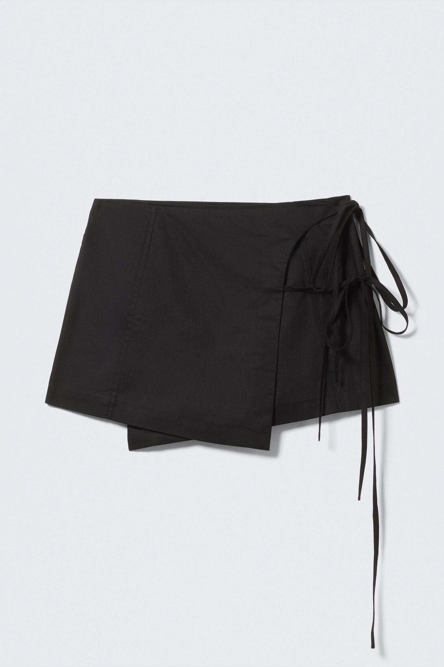 Strappy Mini Wrap Skirt - Svart/Mørk gråmelert - 2