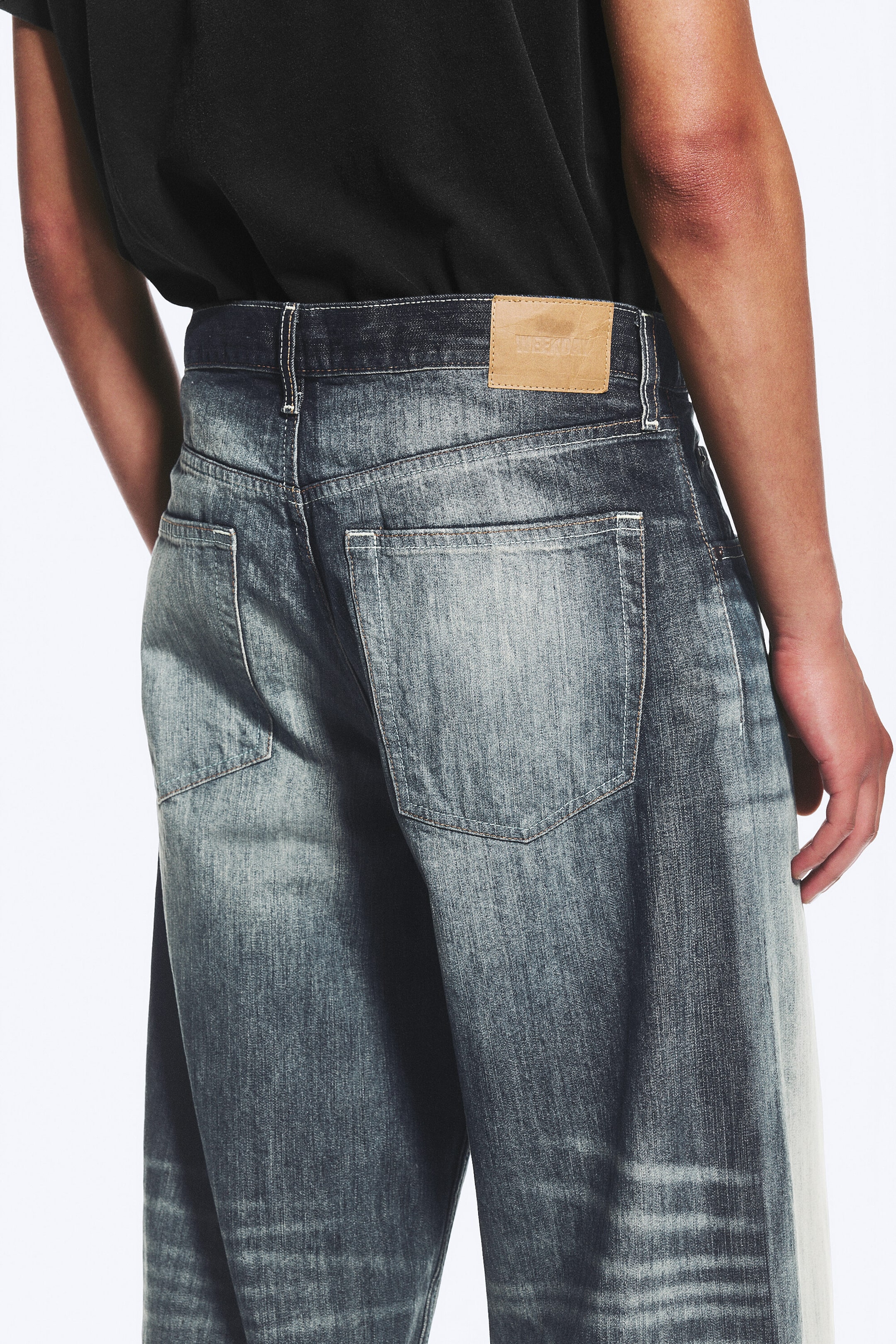 Laser Board Blue - Medium Blue - Solar Loose Wide Leg Unisex Jeans - 4