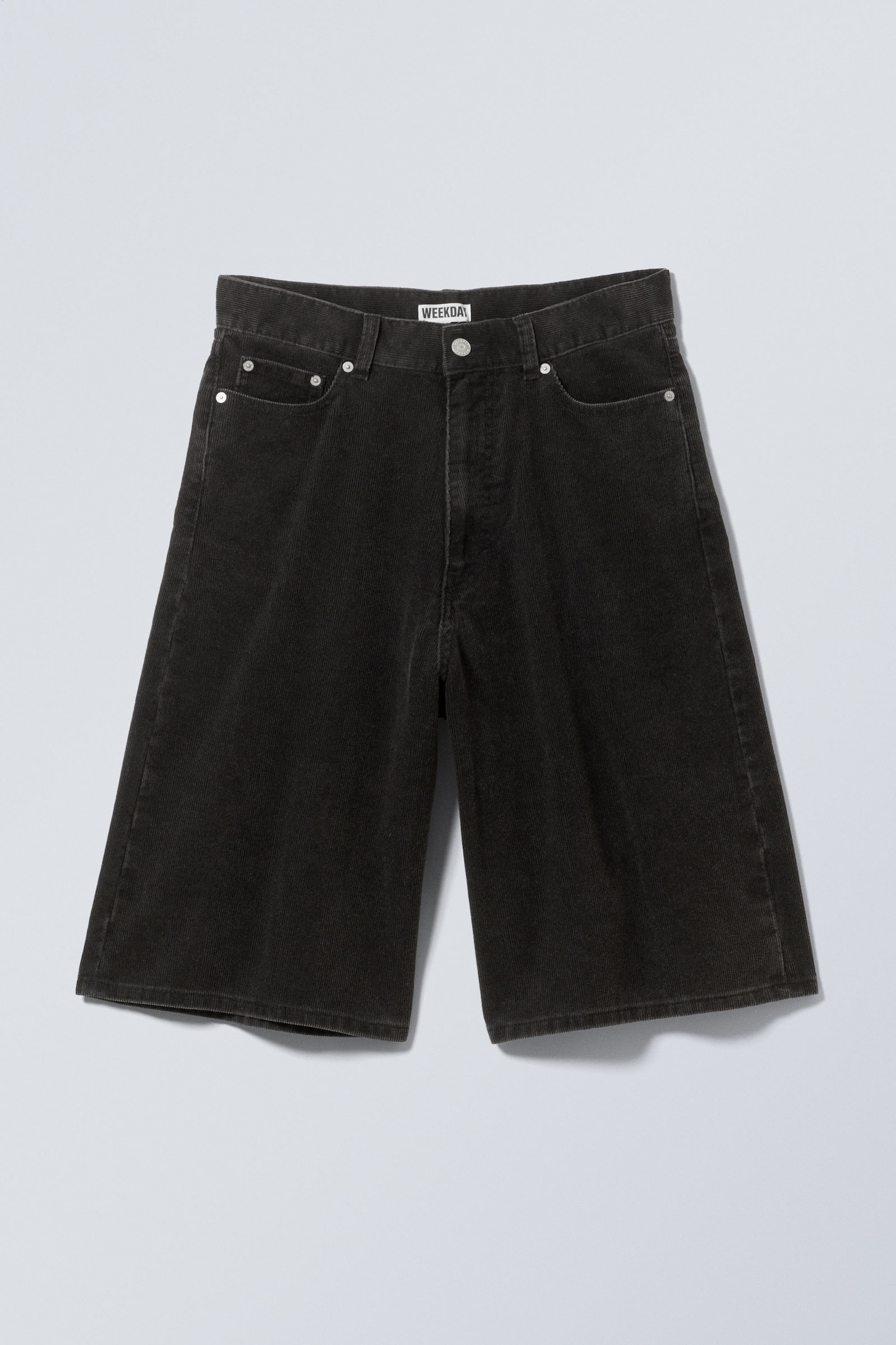 Black - Astro Loose Baggy Corduroy Shorts - 8
