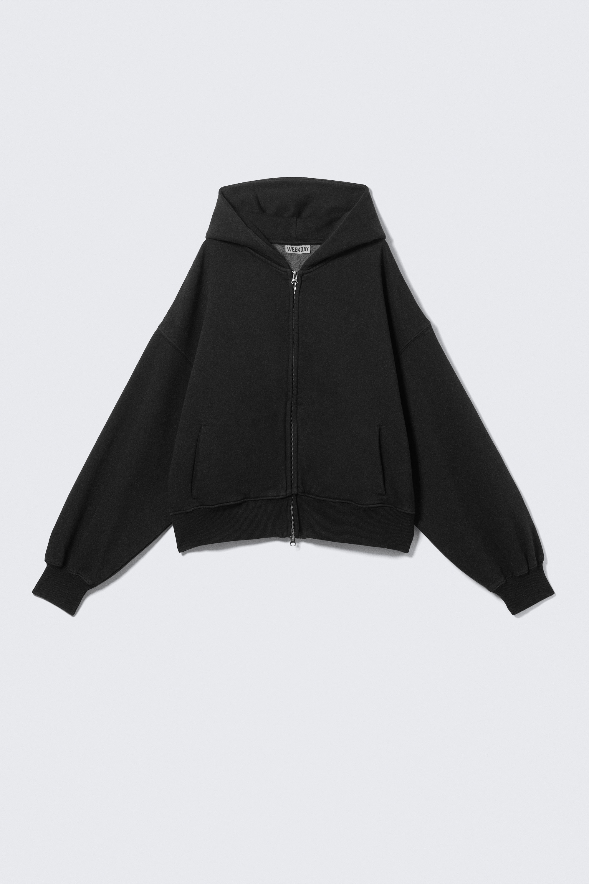 Regular Fit Heavyweight Zip Hoodie - Black/Dusty Grey