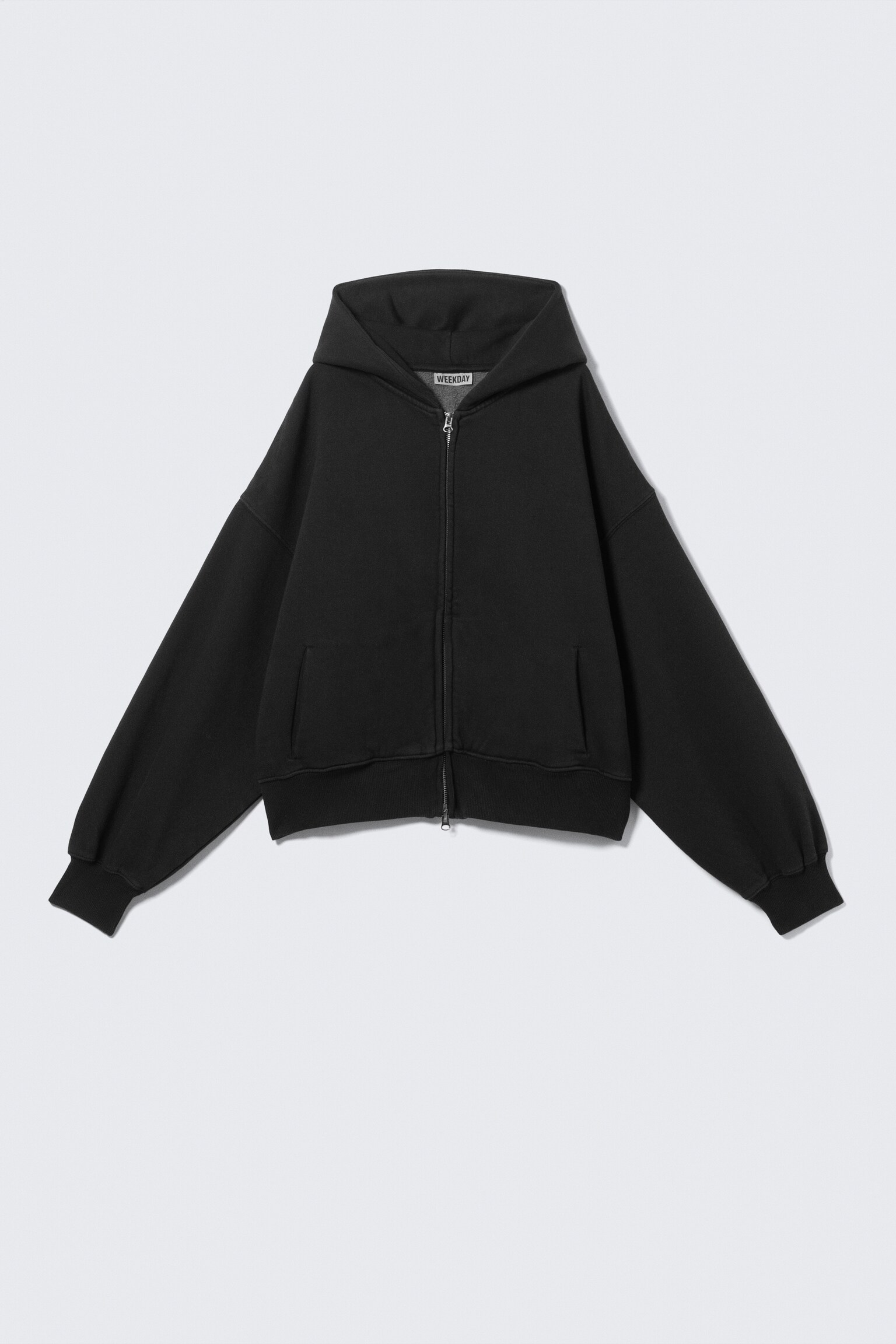 Regular Fit Heavyweight Zip Hoodie - Black/Dusty Grey - 2