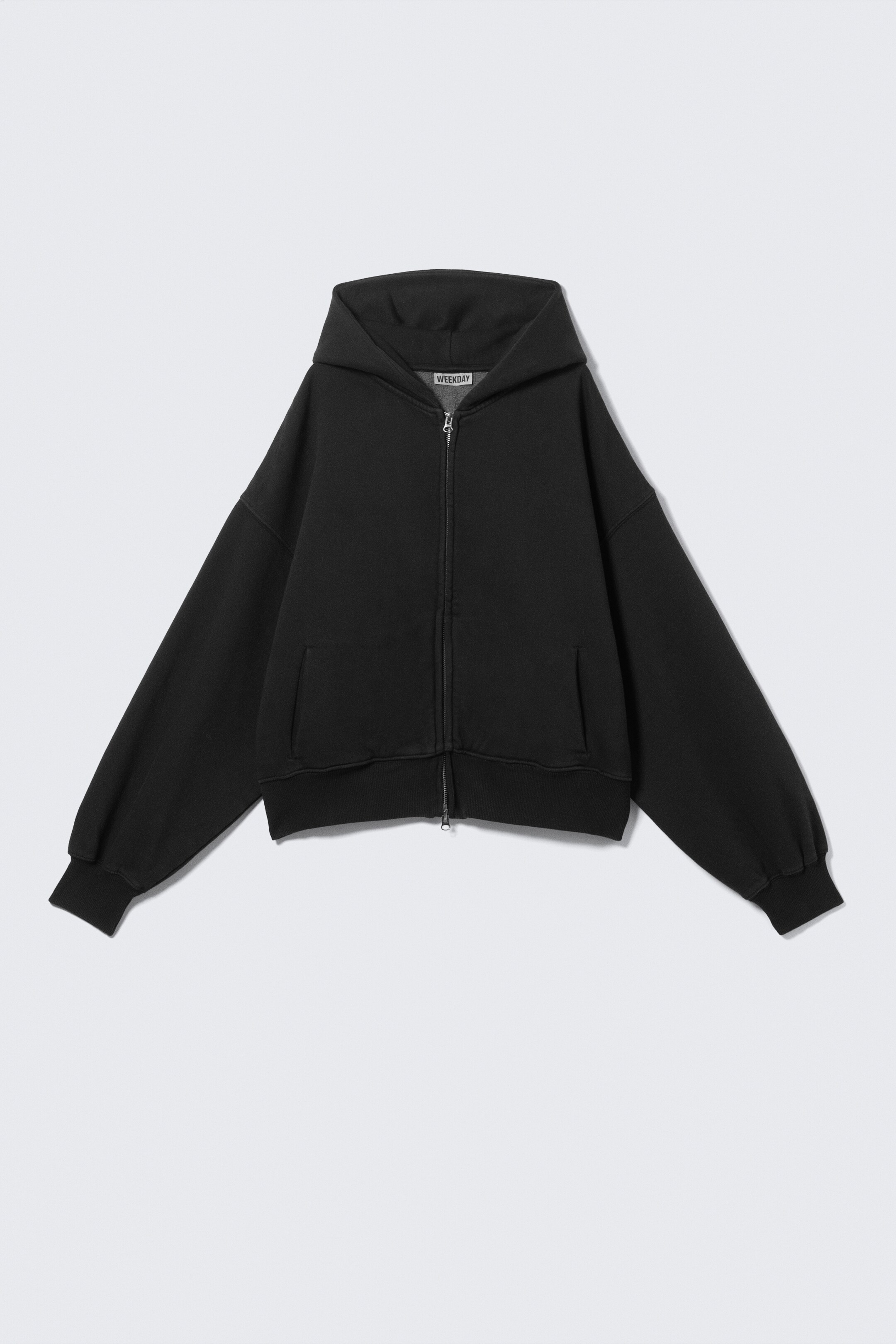 Visa större bild: Klassisk kraftig zip-hoodie - Svart - DAM | H&M FI 4