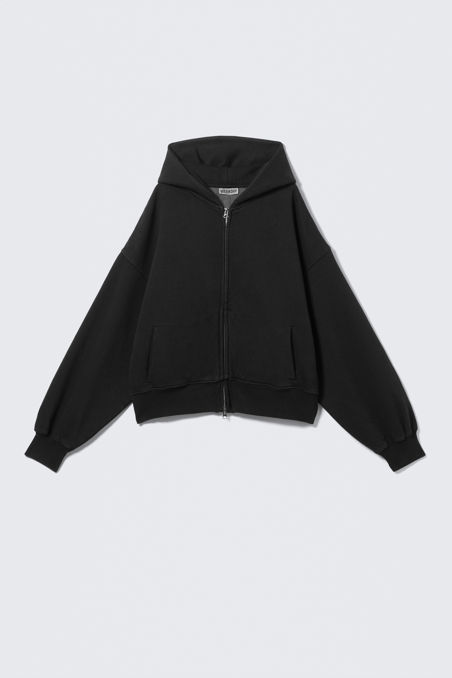 Regular Fit Heavyweight Zip Hoodie - Black/Dusty Grey - 2