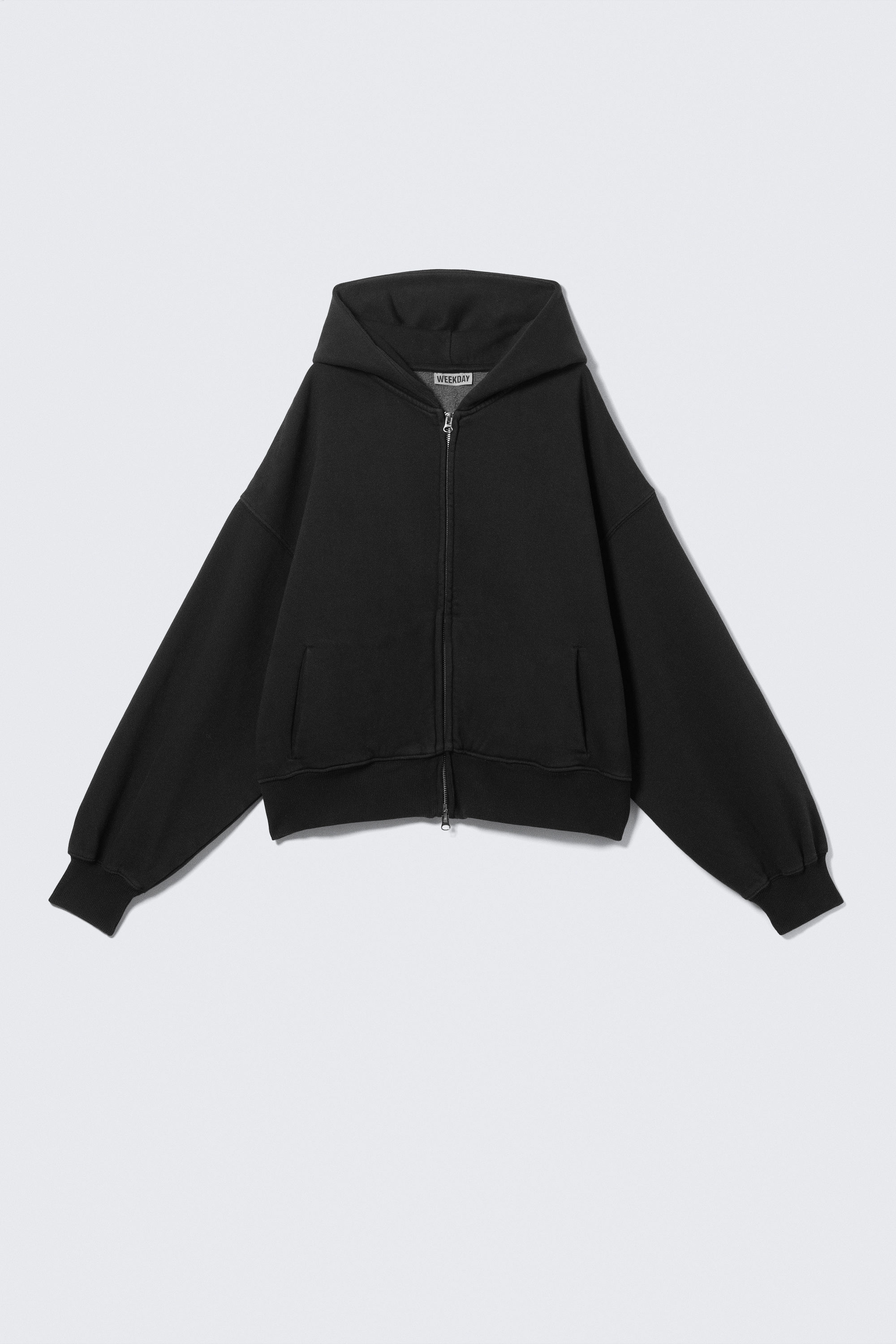 Black - Regular Fit Heavyweight Zip Hoodie - 1