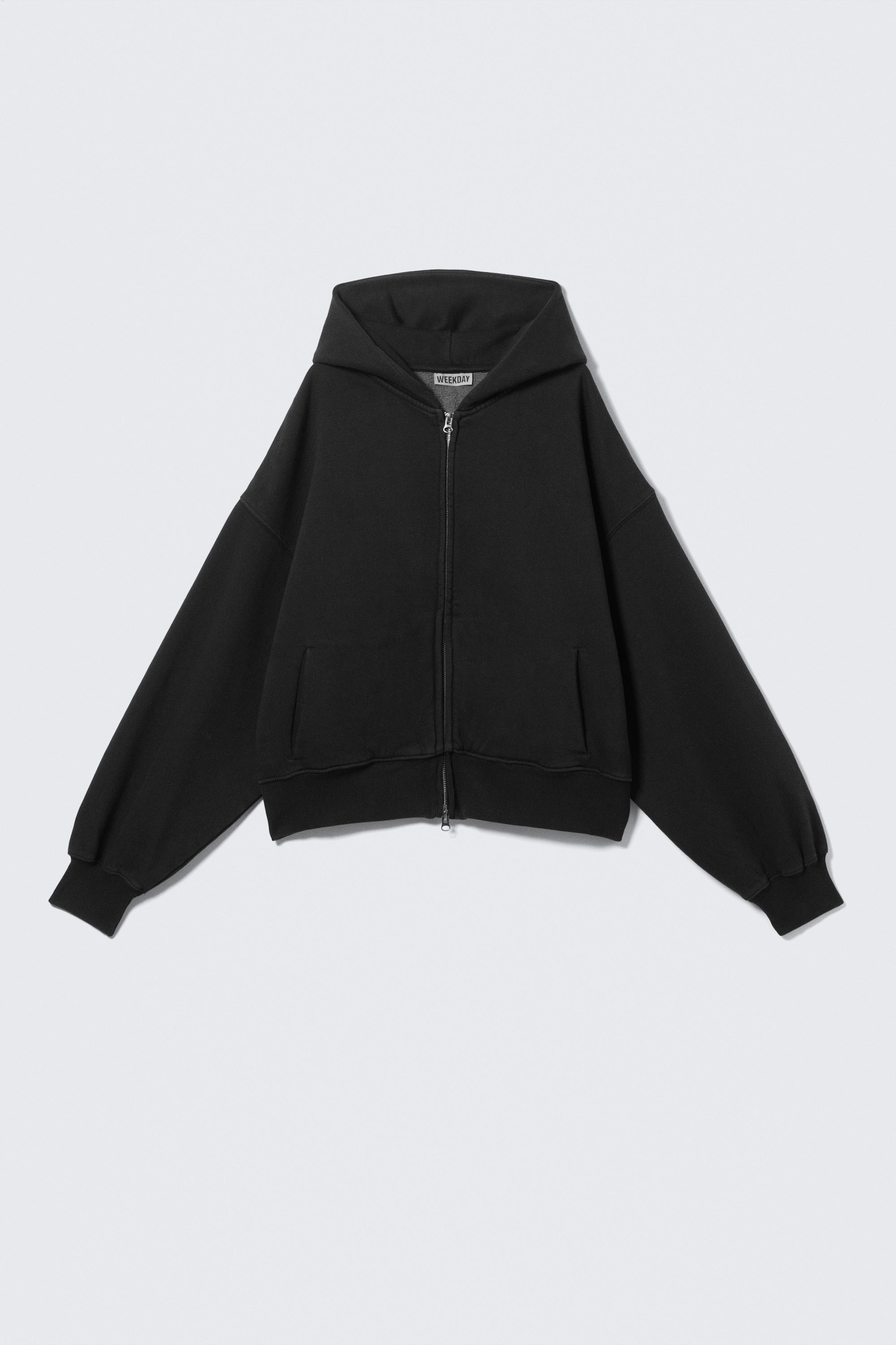 Black - Regular Fit Heavyweight Zip Hoodie - 3