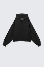 Black - Regular Fit Heavyweight Zip Hoodie - 3