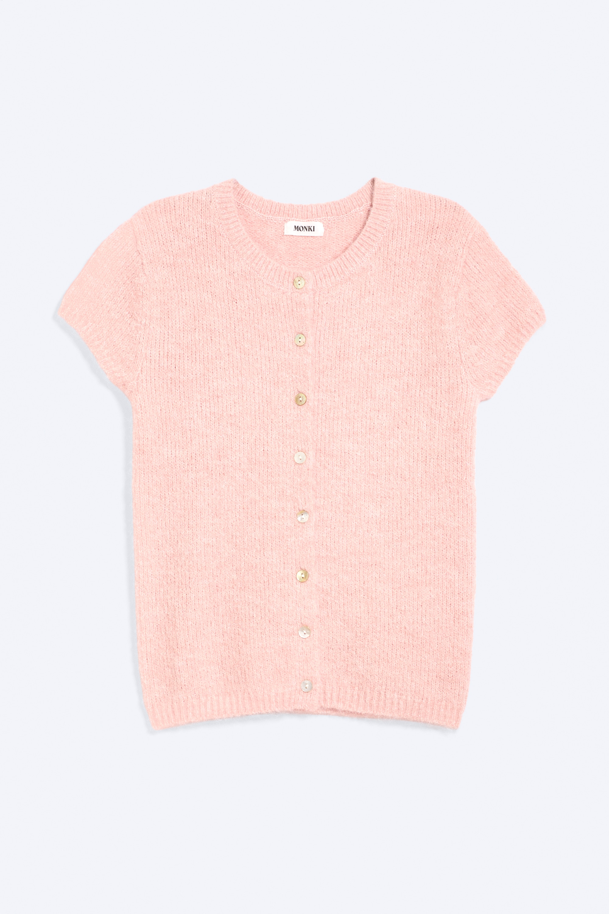 Kardigan z krótkim rękawem - Dusty Light Peach/Light Dusty Grey Melange/Dusty Brown