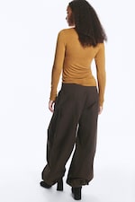 Dusty Brown - Anti-plunge V-neck top - 2