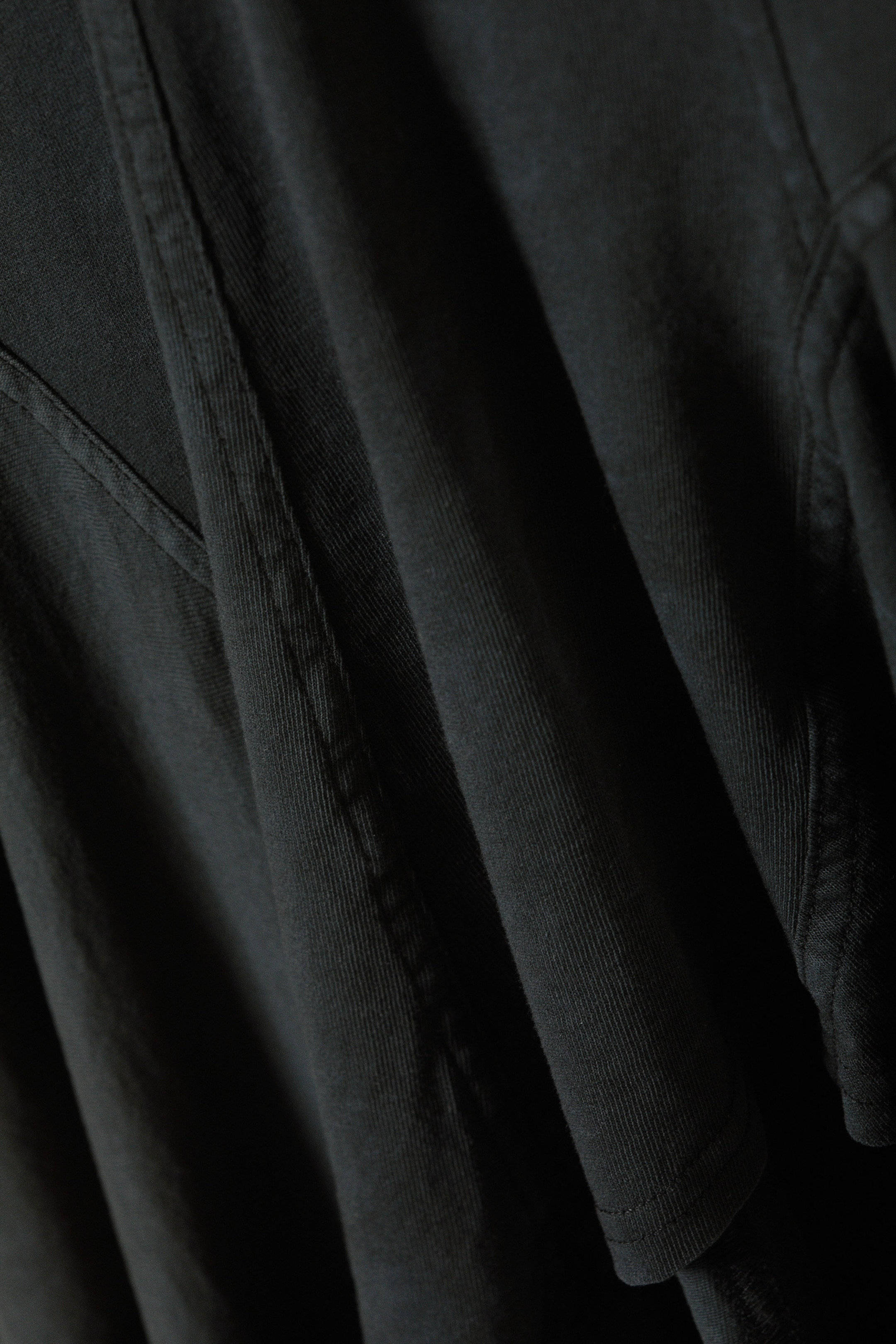 Washed Black - Washed Asymmetric Midi Dress - 1