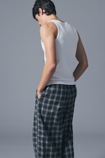 Blau kariert - Entspannte Pyjamahose aus Flanell - 2