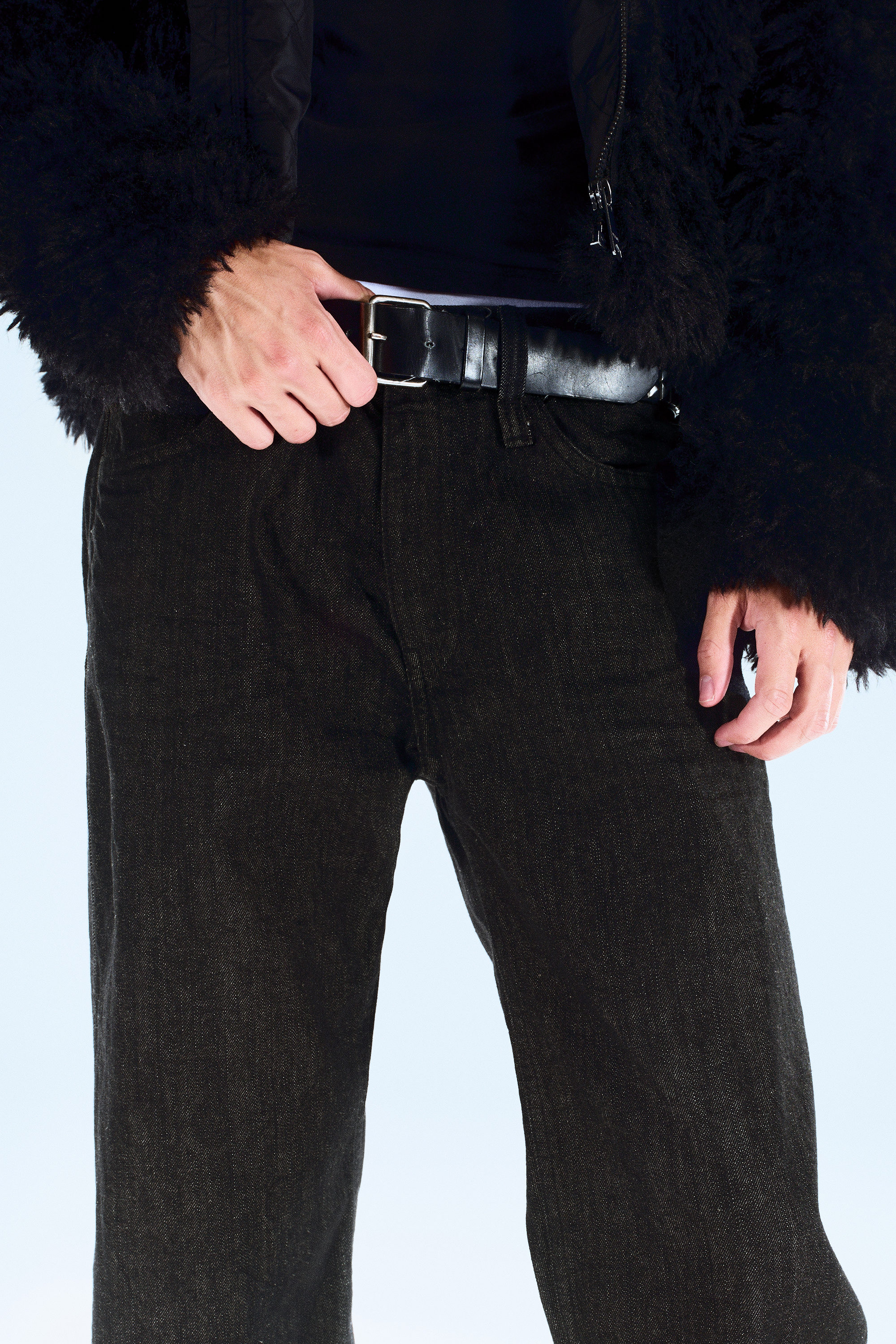 Extra Black Rinse - Anti Unisex Low Waist Regular Straight Jeans - 7