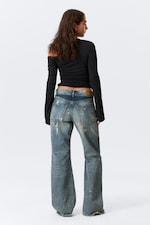 Arizona Worn - Medium Blue - Helix Low Rise Regular Flared Leg Jeans - 9