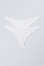 White - 2-pack Ash Lace Thong - 0