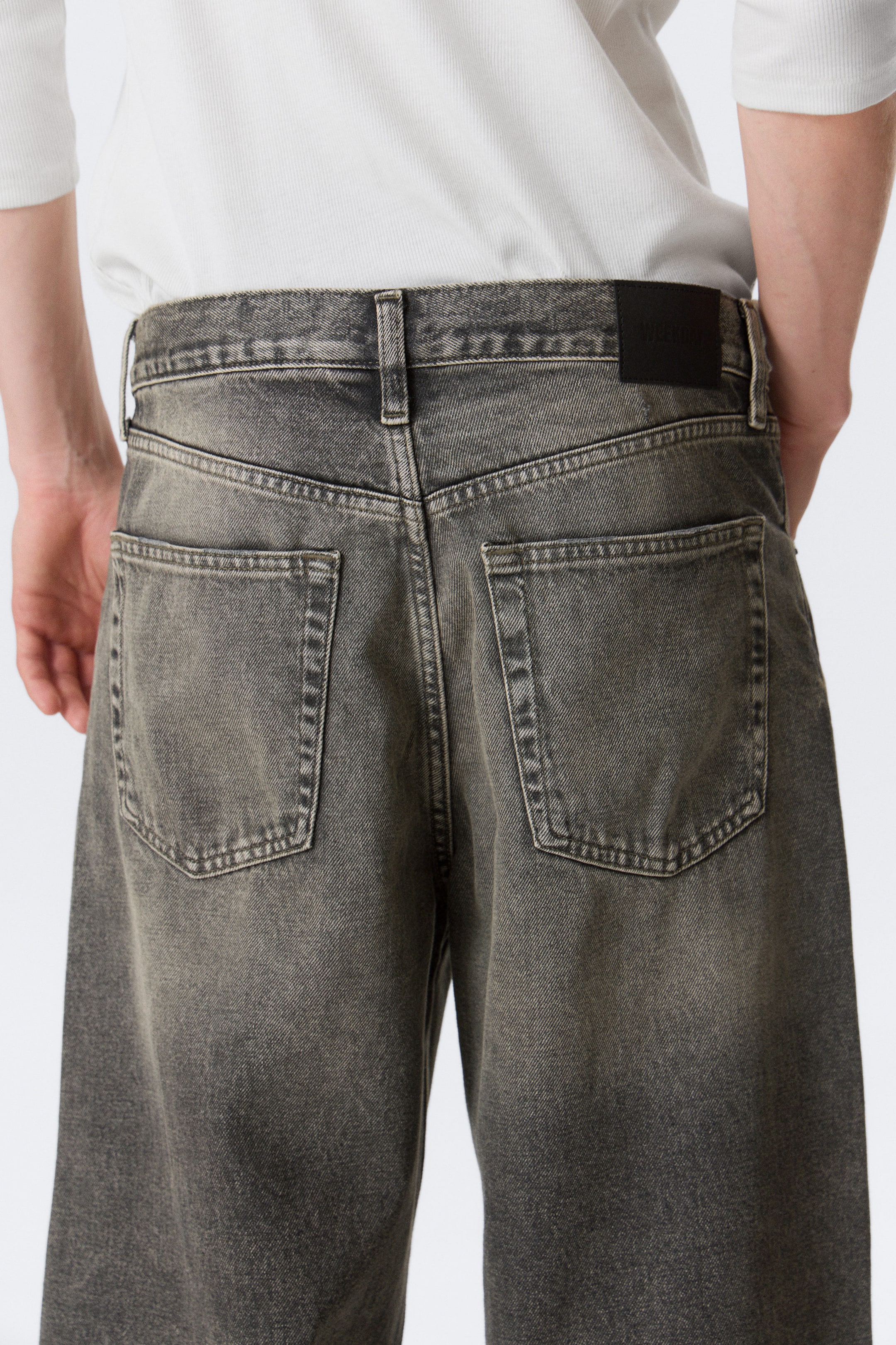 Redondo Black - Washed Black - Solar Loose Wide Leg Unisex Jeans - 3