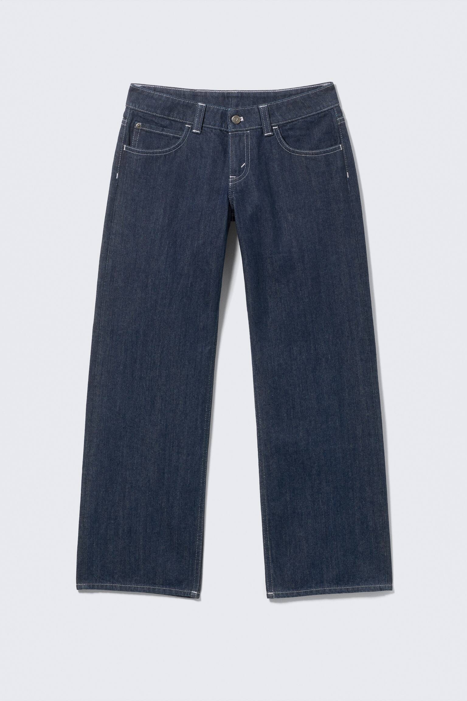 Messy Low Rise Regular Straight Jeans - Blue Rinse - Dunkelblau/Star Blue - Dunkelblau - 2