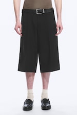 Black - Low Rise Relaxed Suiting Shorts - 1