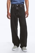 Tuned Black - Black - Galaxy Mid Rise Loose Straight Unisex Jeans - 2