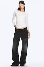 Empire Black - Black - Ample Low Rise Loose Wide Jeans - 0