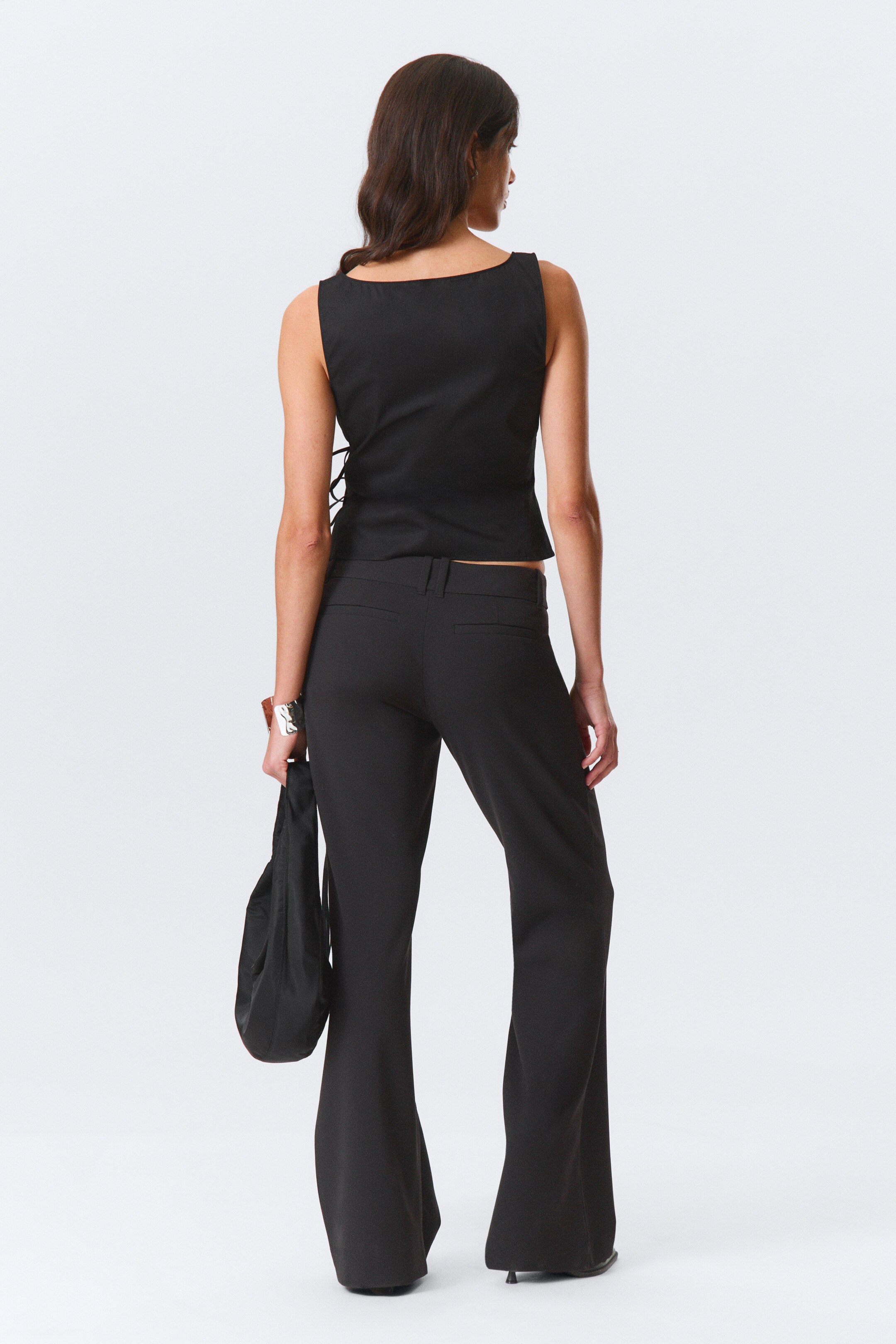 View larger image: Low-Rise Flared Suiting Trousers - Black - Ladies | H&M GB 4