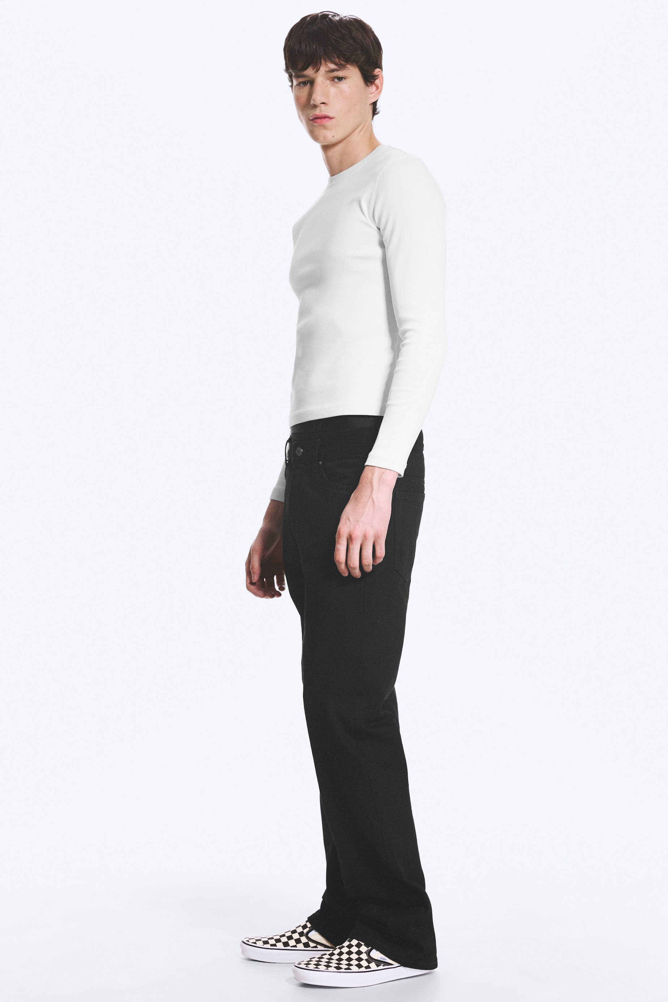 Black Rinse - Noir - SPACE JEAN TAILLE MI-HAUTE COUPE DROITE DÉCONTRACTÉE - 3