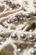 Beige - Studded Linen-Blend Choker Necklace - 4