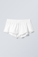 White - Mini Cotton Shorts - 0
