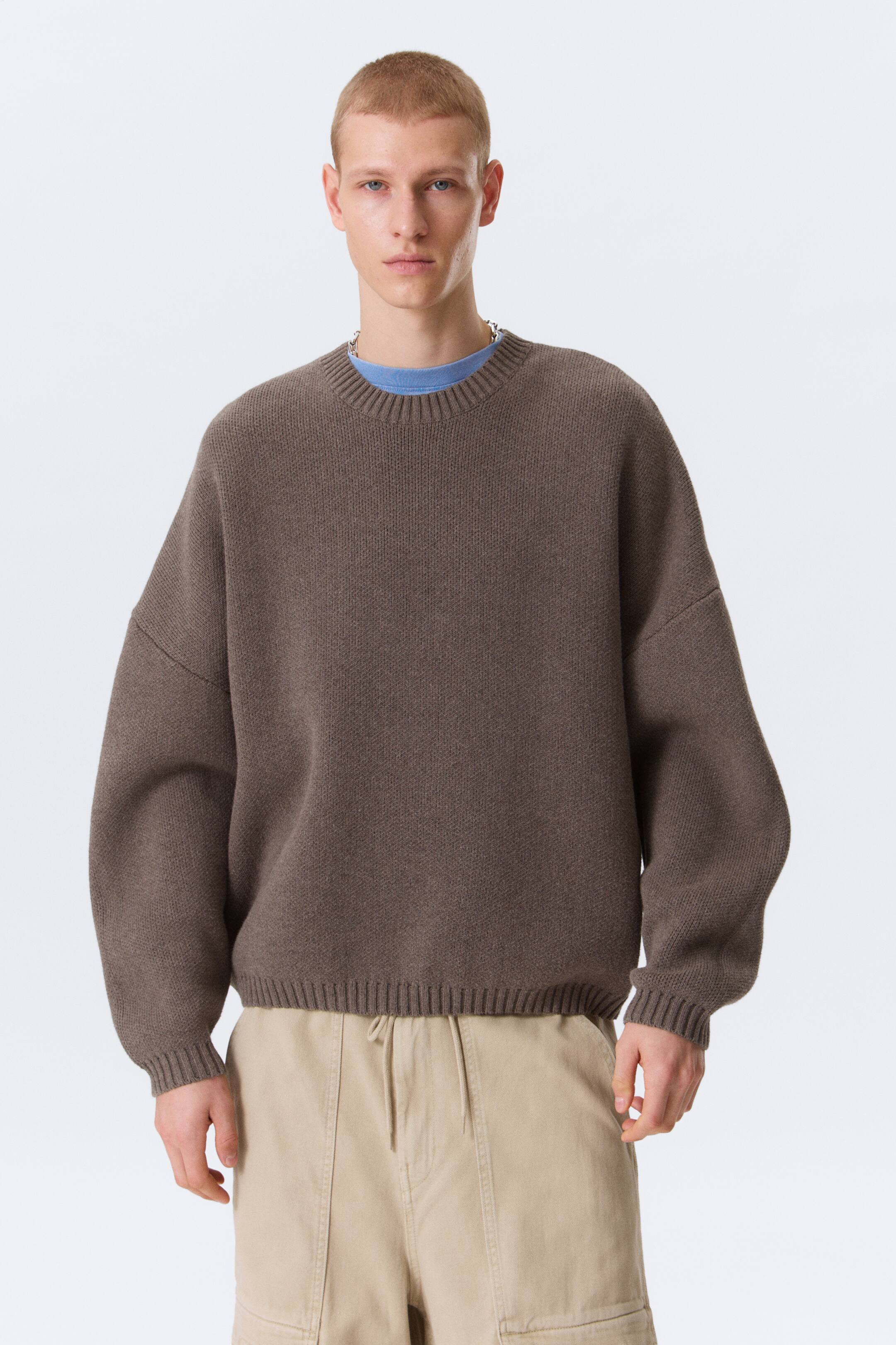 Agrandir l'image: Oversized trui van zwaar katoen - Marron chiné - HOMME | H&M BE 1