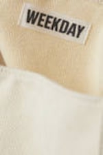 Light Beige - Soft Canvas Shoulder Bag - 3