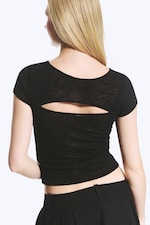 Black - Layered Two-Piece Bolero Top - 2