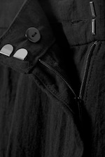 Black - Low Rise Wide Leg Crinkled Trousers - 5