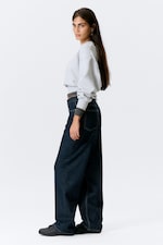 Blue Rinse - Dark Blue - Rail Mid Rise Loose Wide Leg Jeans - 2