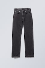 Washed black raw hem - Voyage High Straight Jeans - 0