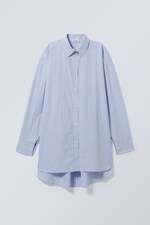 Rayures bleues - Chemise en popeline Versitile - 0