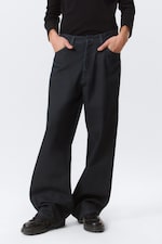 Indigo-Beschichtung - Astro Mid Rise Loose Baggy Leg Coated Jeans - 1