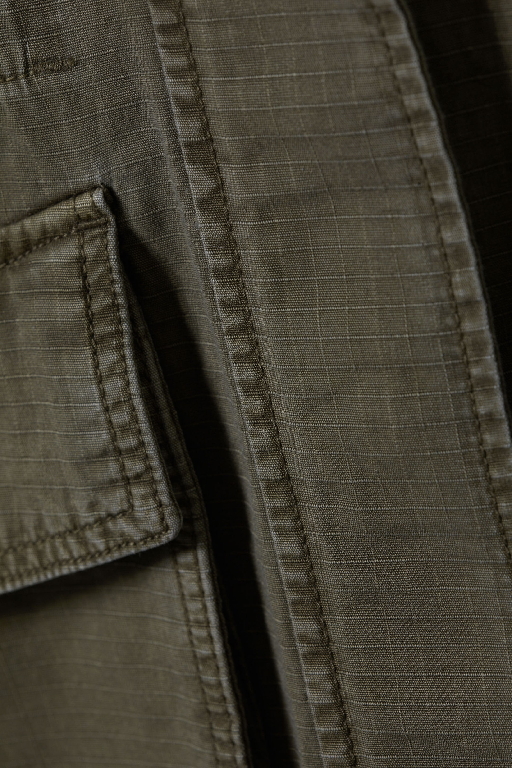 Dunkles Graubraun - Verwaschene, locker geschnittene Ripstop-Jacke - 5