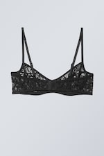 Black - Lucy Lace Underwire Bra - 1