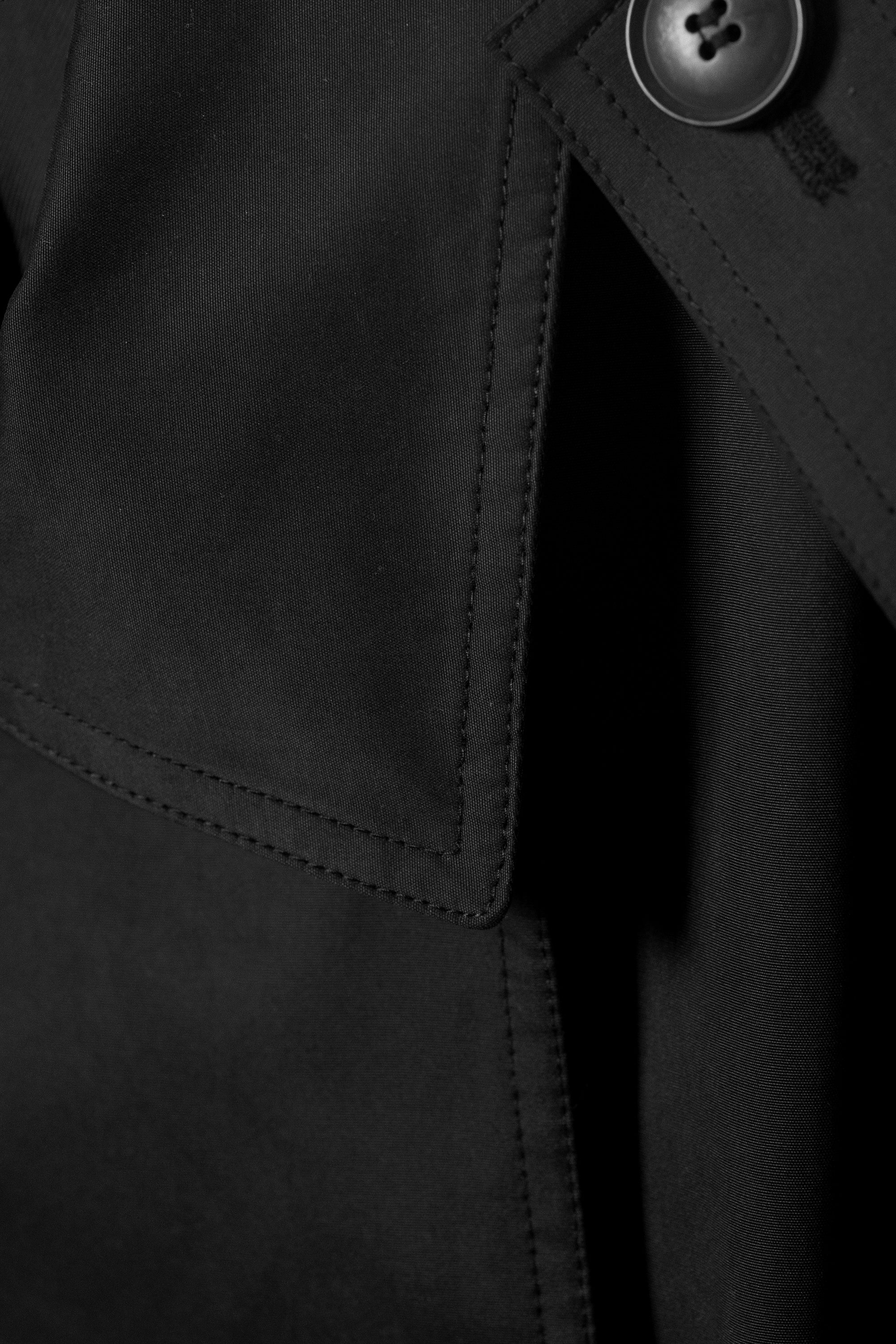 Schwarz - Zweireihiger Oversize-Trenchcoat aus Canvas - 5