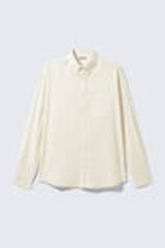 Gebroken wit - Oversized seersucker buttondown overhemd - 4