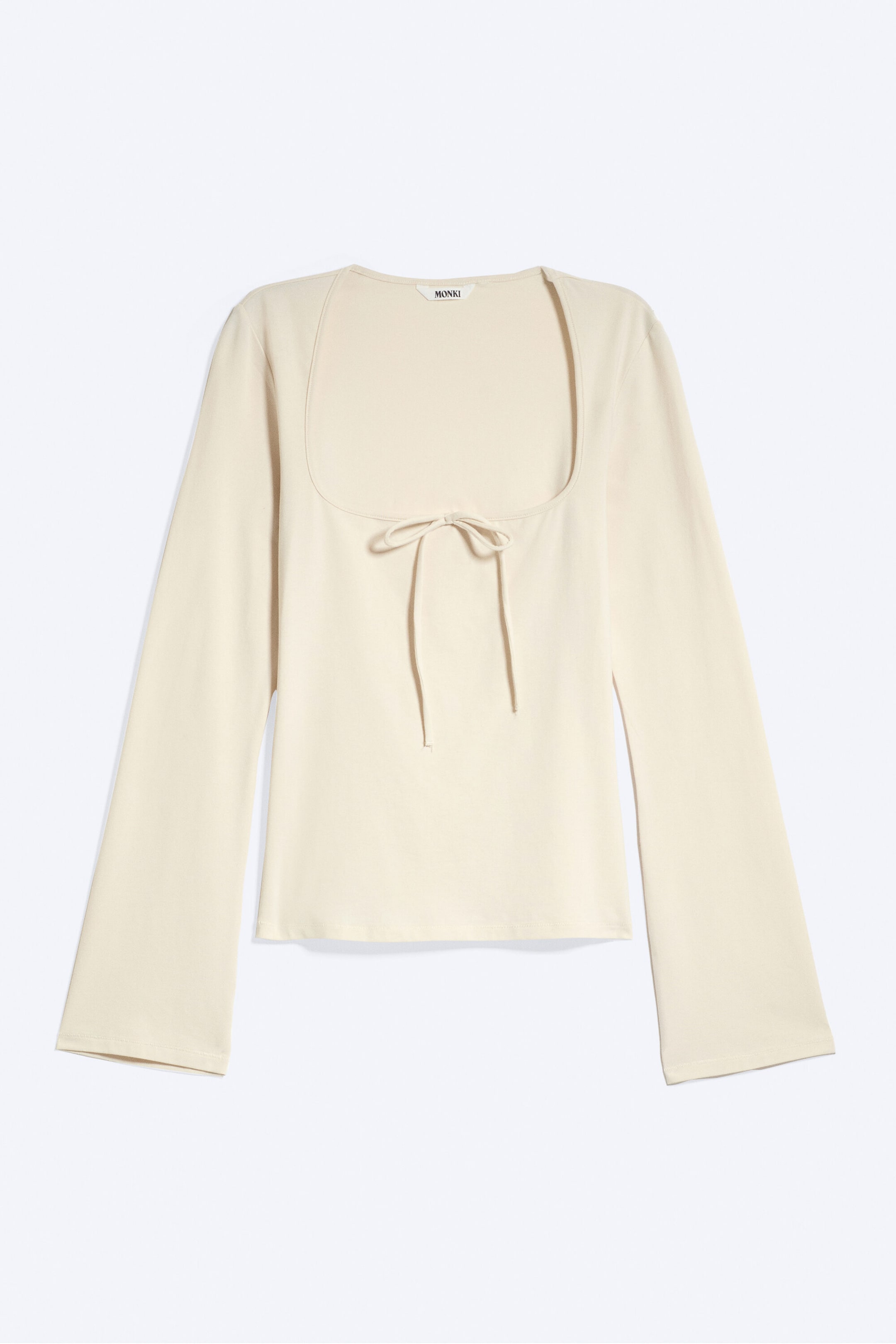 Helles Beige - Slim Square-Neck Tie Top - 4