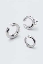 Silver - 3-pack mixade ear-cuffs - 1