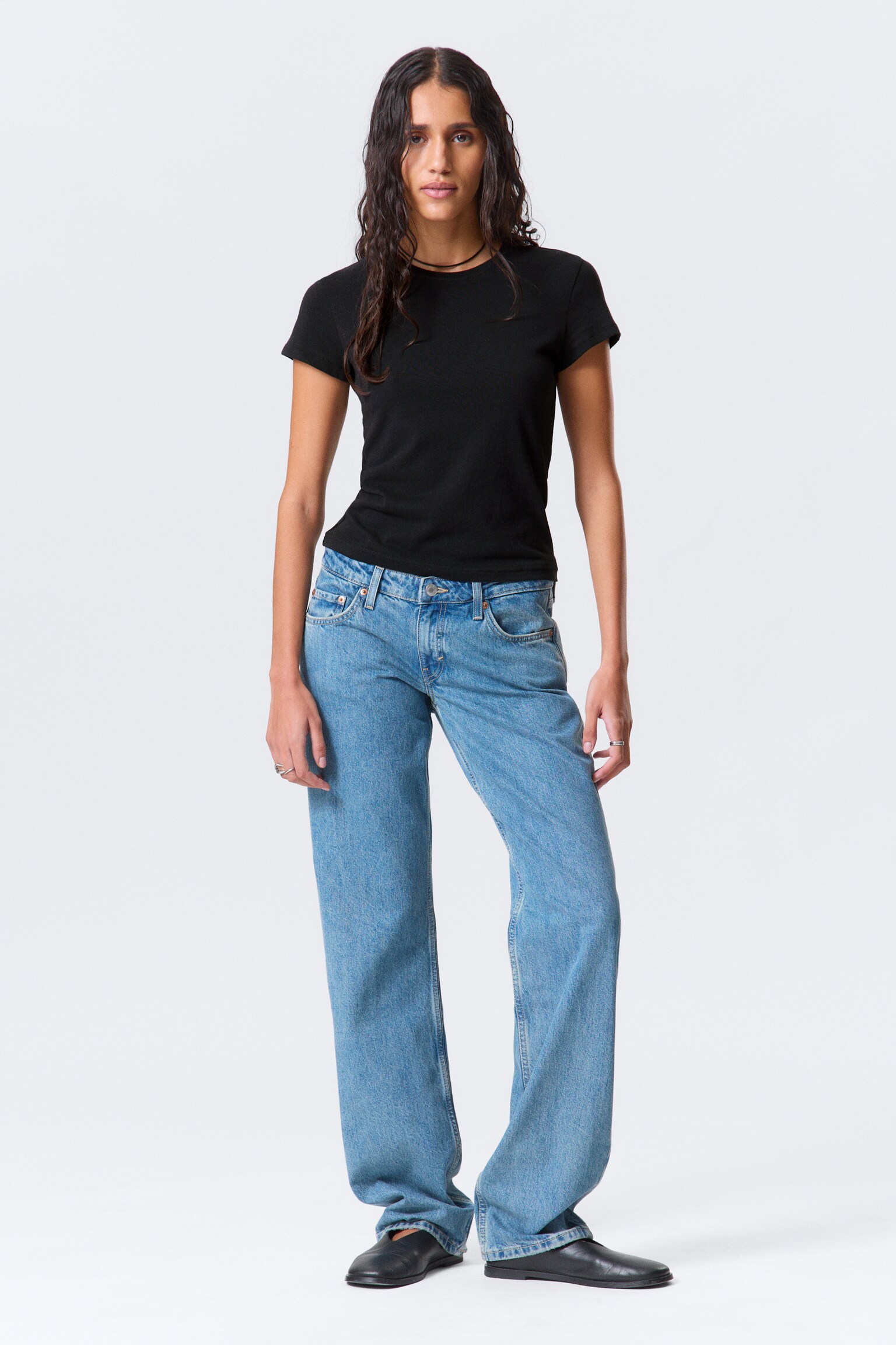 Smal kortärmad t-shirt i bomull - Svart/Vit/Off-white - 5