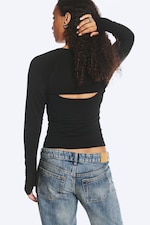 Svart - Figurnær jerseybolero - 3