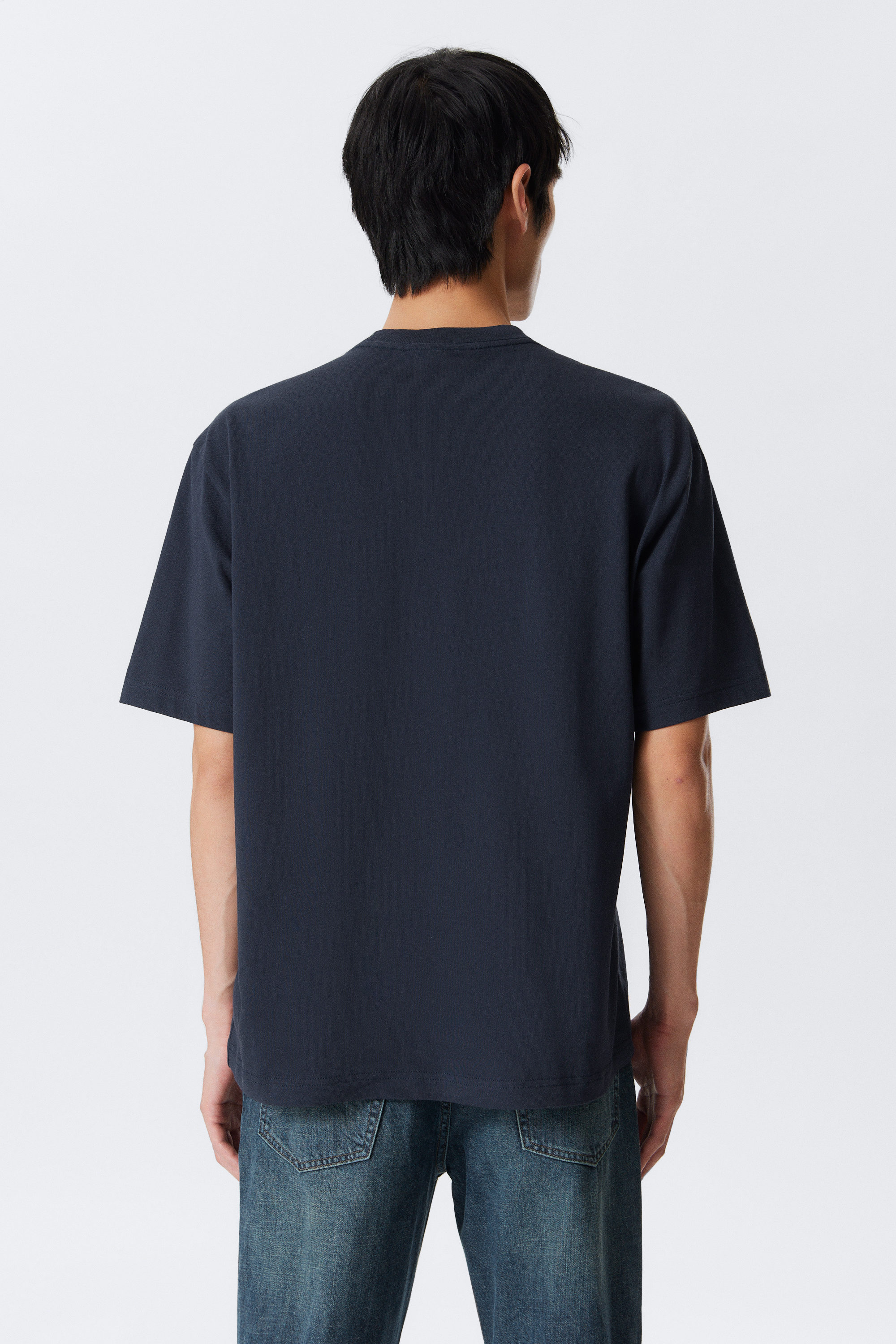 Dark Blue - Underground Bird - Relaxed Graphic Printed T-shirt - 3