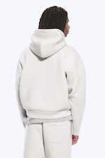 Taupe cendré clair - Sweat à capuche zippé en scuba Simon - 3