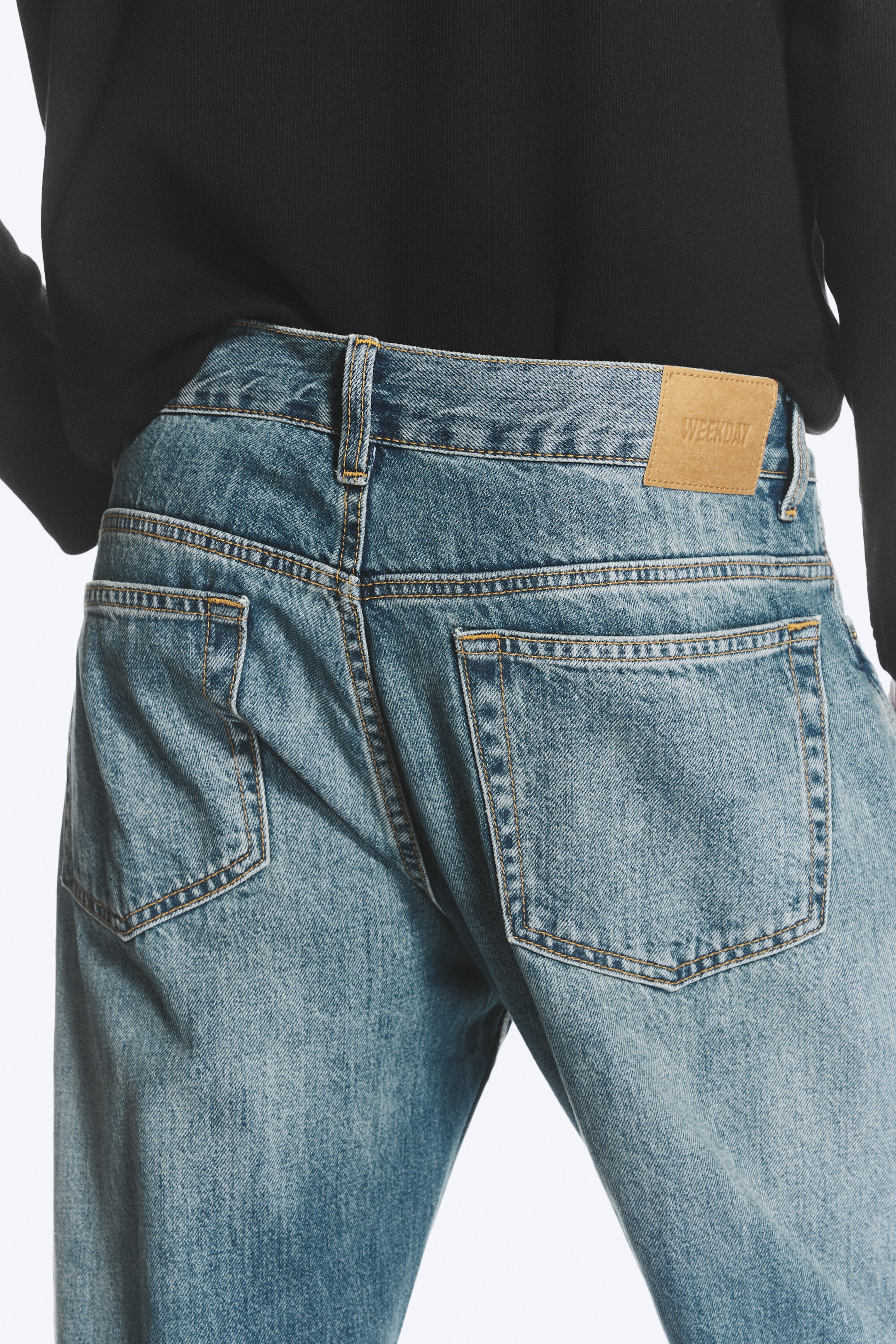 Stirrup Blue – middels blå - SPACE MELLOMHØY MIDJE ROMSLIGE STRAIGHT JEANS - 2