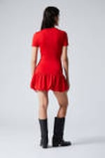 Rot - T-Shirt-Kleid mit Ballon-Silhouette - 2
